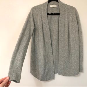 LOFT Gray Fuzzy-Knit Cardigan Size Small